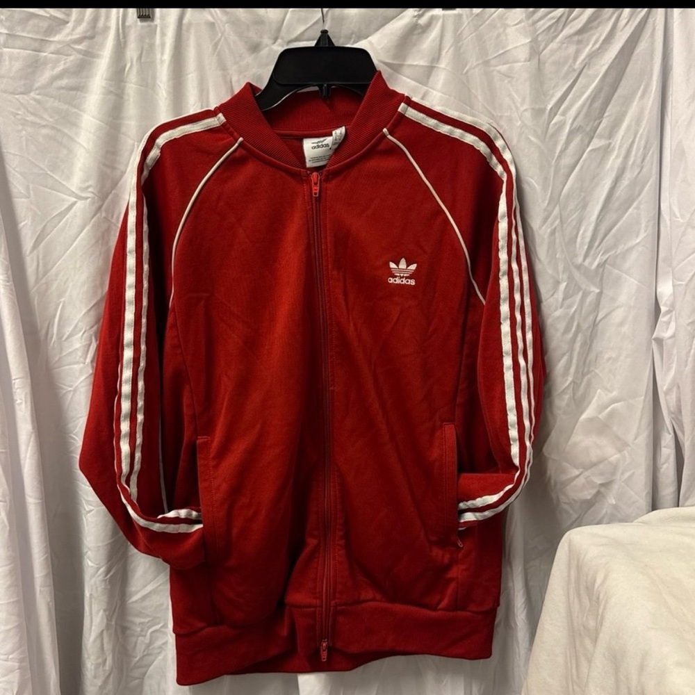 Adidas Classic Red and White Track Jacket